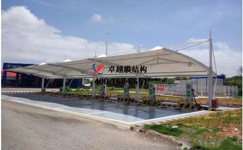 廊坊膜結(jié)構(gòu)充電站樁車棚【廊坊市金旅旅游客運有限公司等】工程設計施工案例