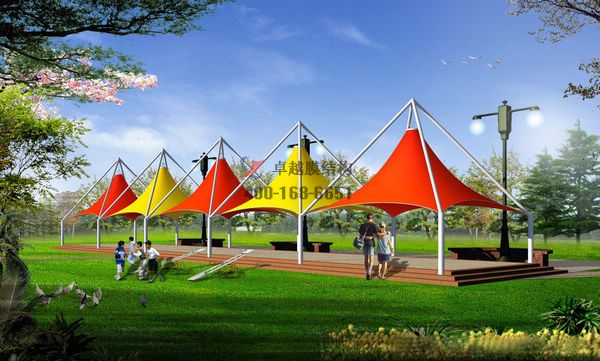 仙桃張拉<font color='red'>膜結(jié)構(gòu)景觀</font>設(shè)計(jì)施工【案例圖片】