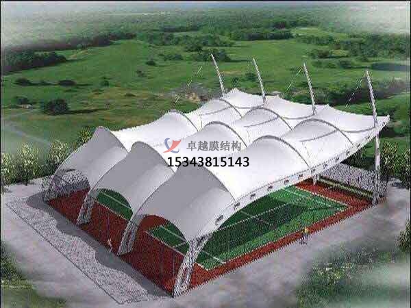 玉林網(wǎng)球場膜結構頂蓋/籃球場屋頂/門球場雨棚安裝