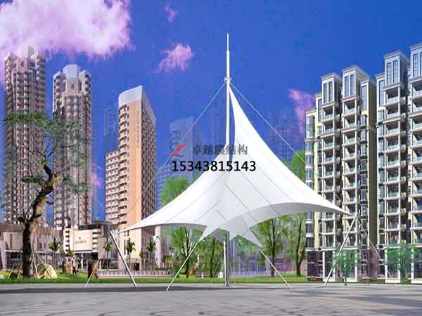 山西商業(yè)廣場<font color='red'>張拉膜結構</font>景觀棚/雨棚設計搭建