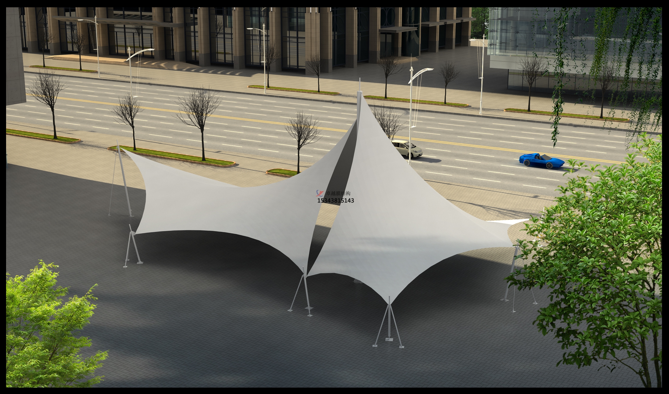 信陽膜結構景觀效果圖【設計加工】